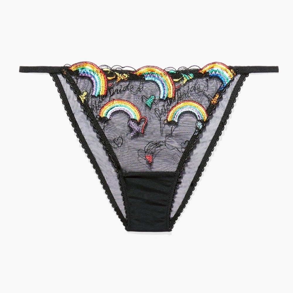 [Small] Savage X Fenty Pride Rainbow Embroidered Hi Leg Bikini